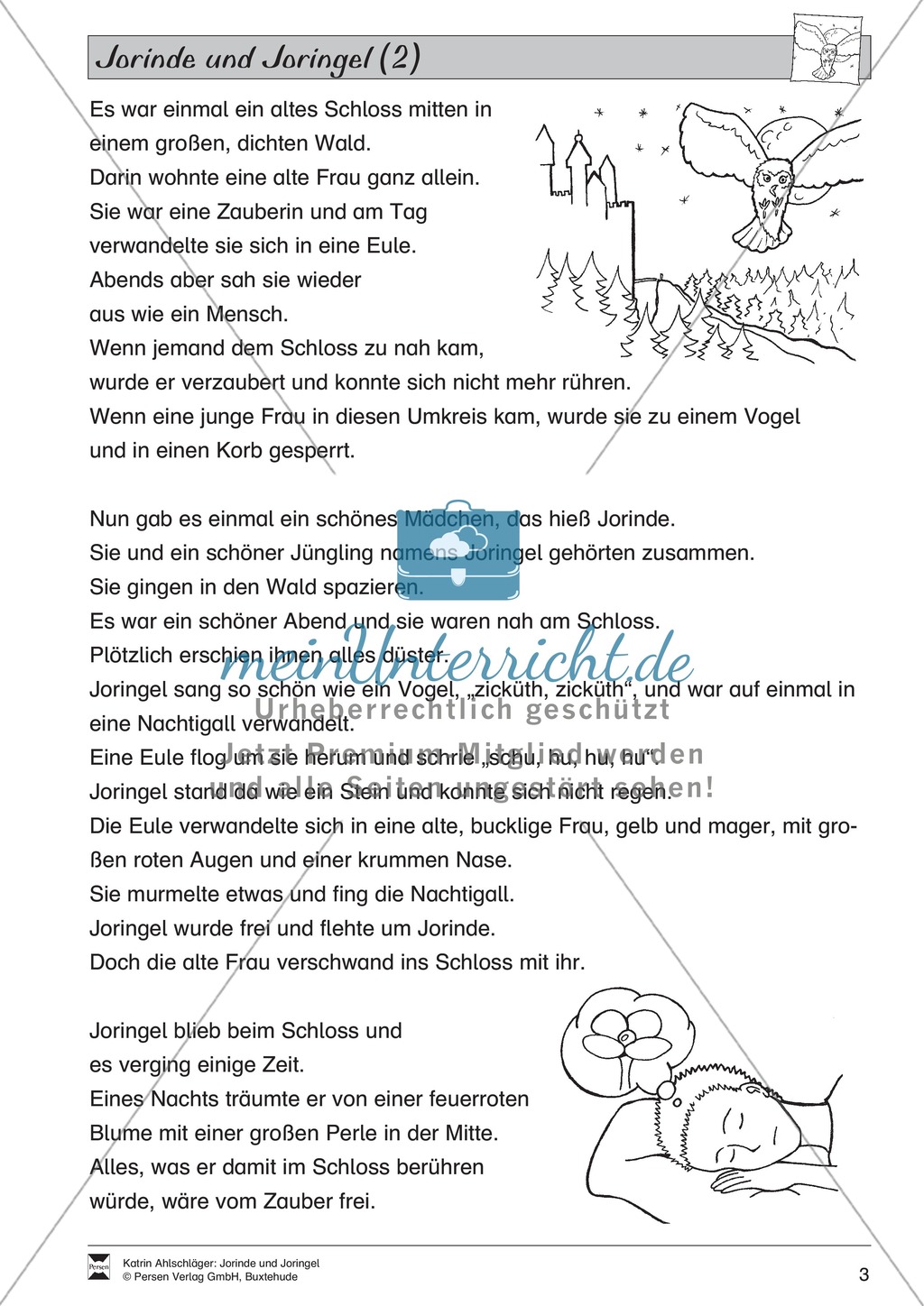 Differenzierungsstufe 2: Märchentext mit Aufgaben Preview 2