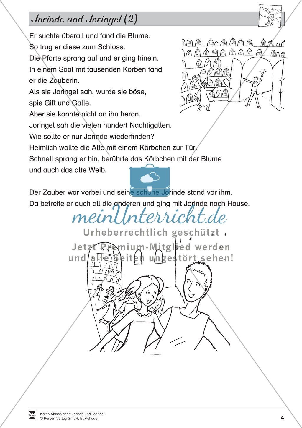 Differenzierungsstufe 2: Märchentext mit Aufgaben Preview 3