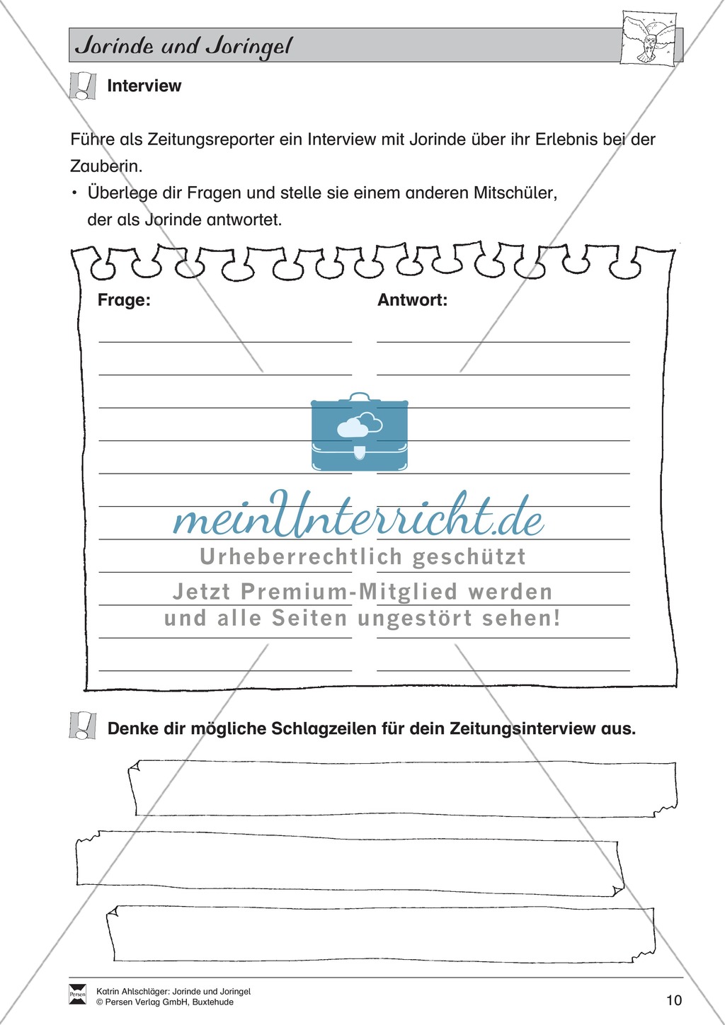 Differenzierungsstufe 2: Märchentext mit Aufgaben Preview 7
