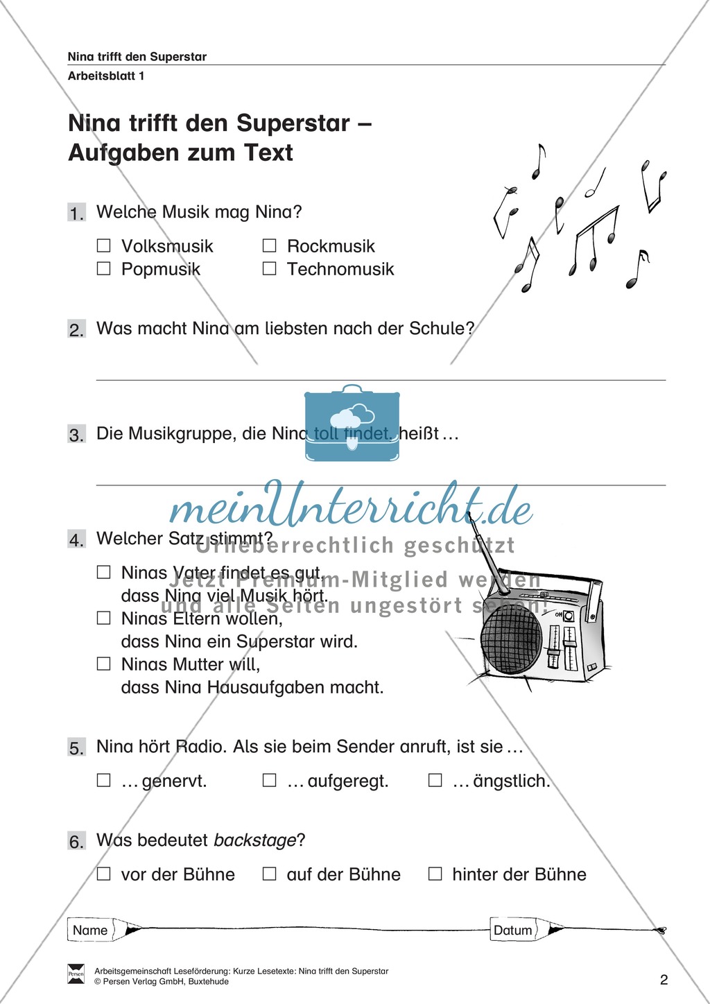 Kurze Lesetexte Lesegeschichte: