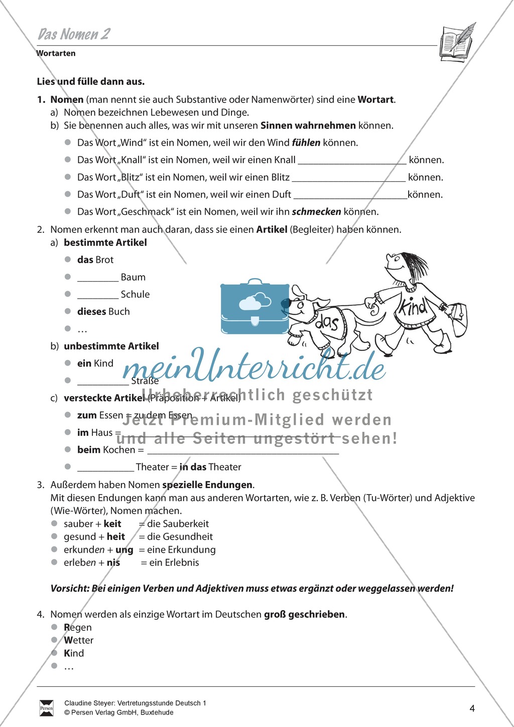 Wortarten:
