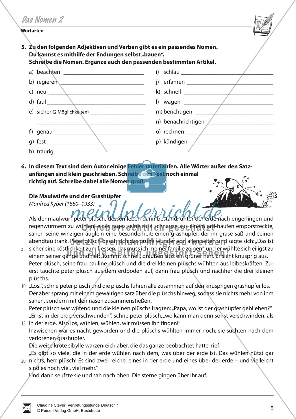 Wortarten: