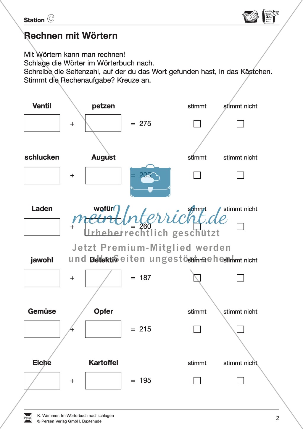 Wörterbuch - Nachschlagetechniken: Arbeitsblätter + Aufgaben + Übungen + Lösungen Preview 2