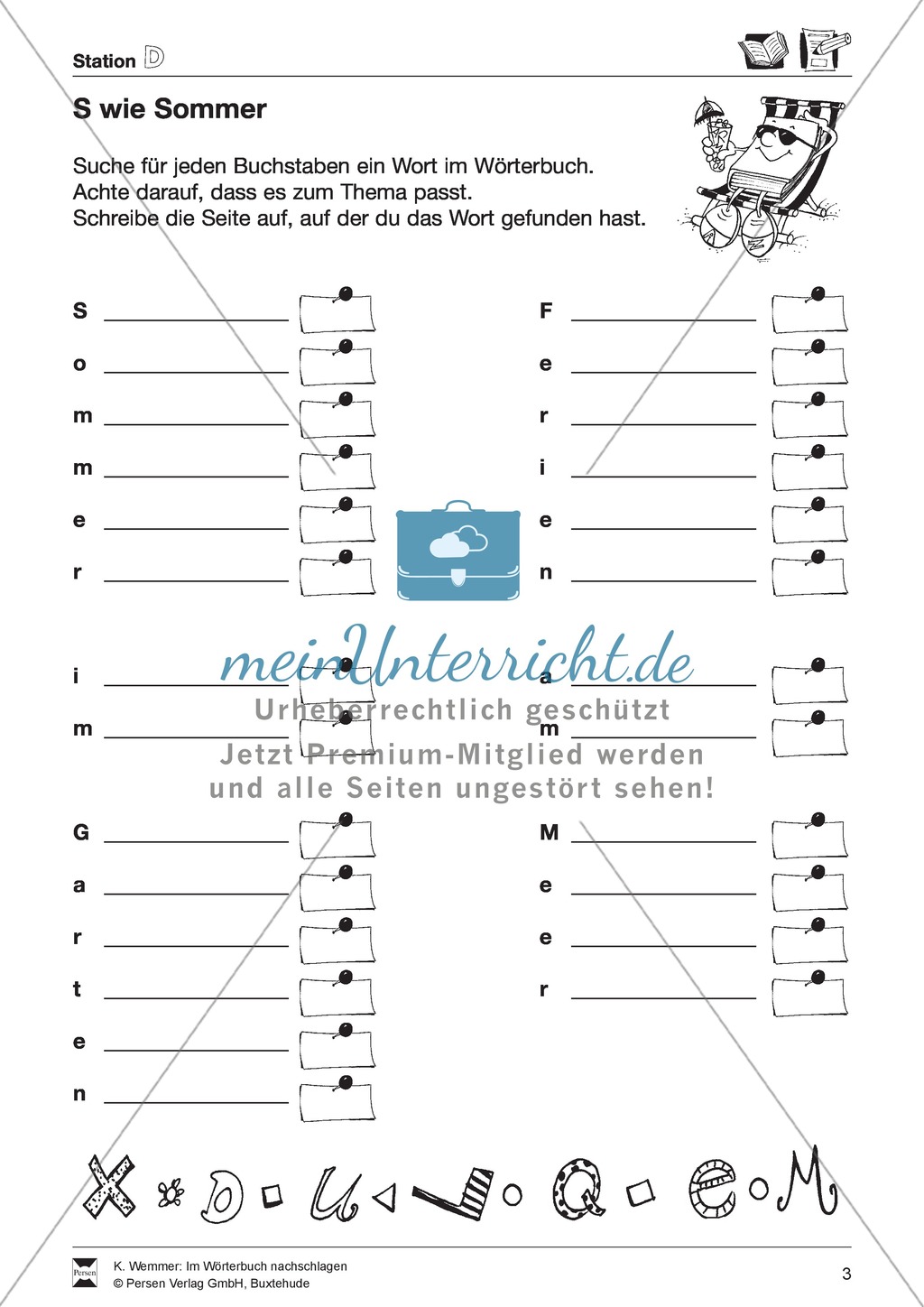 Wörterbuch - Nachschlagetechniken: Arbeitsblätter + Aufgaben + Übungen + Lösungen Preview 3