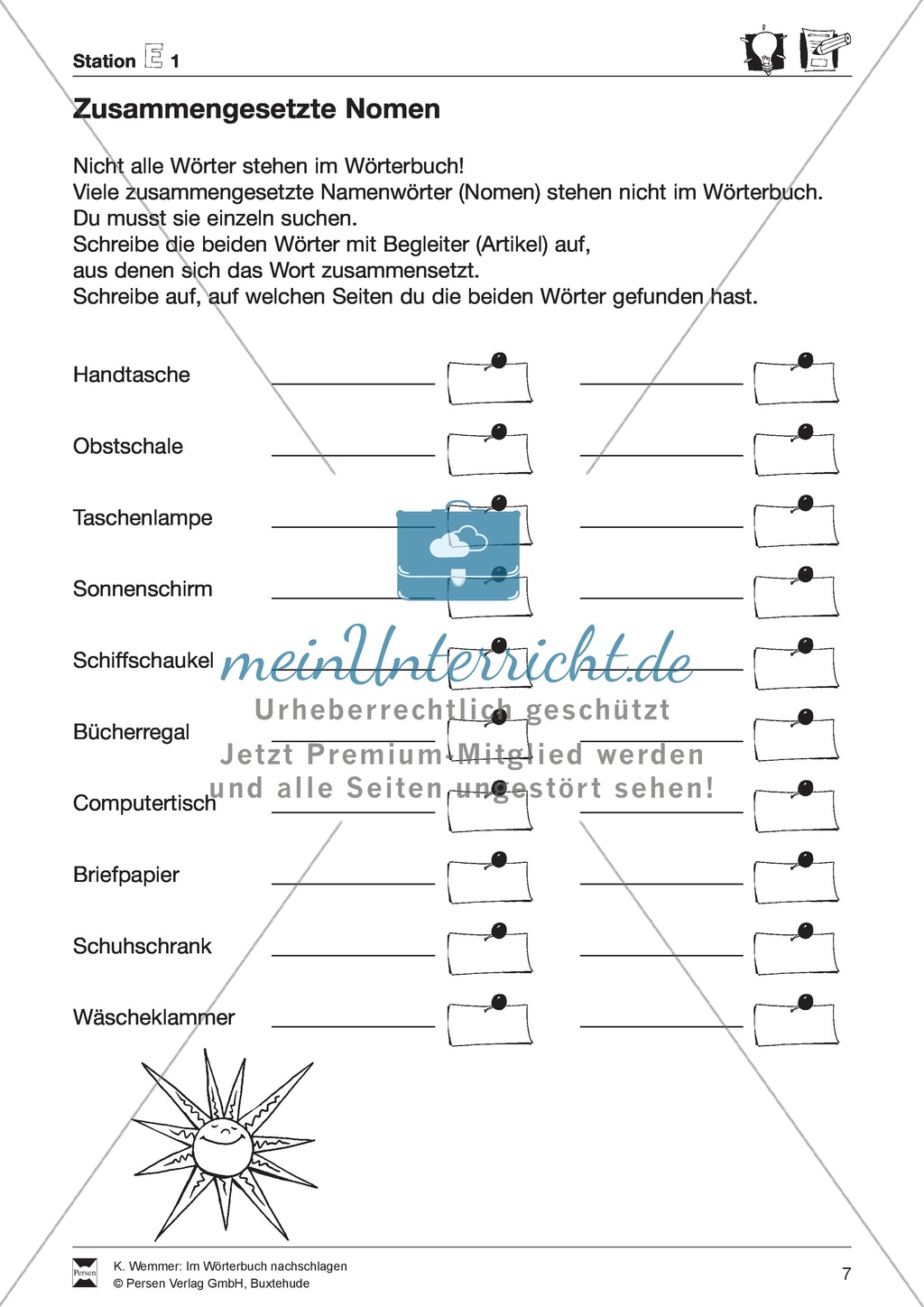 Wörterbuch - Nachschlagetechniken: Arbeitsblätter + Aufgaben + Übungen + Lösungen Preview 7