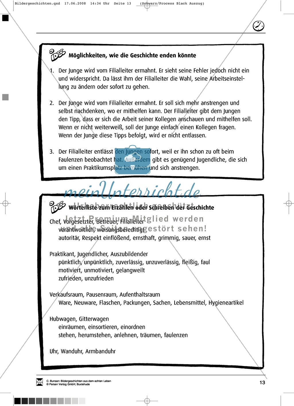 Materialsammlung Ärger mit dem Chef: Bilder, Arbeitsblätter und Schmuckblatt Preview 2