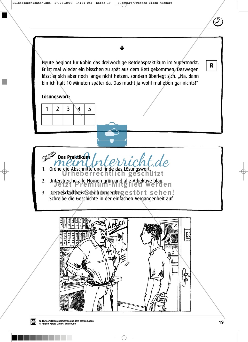 Materialsammlung Ärger mit dem Chef: Bilder, Arbeitsblätter und Schmuckblatt Preview 8
