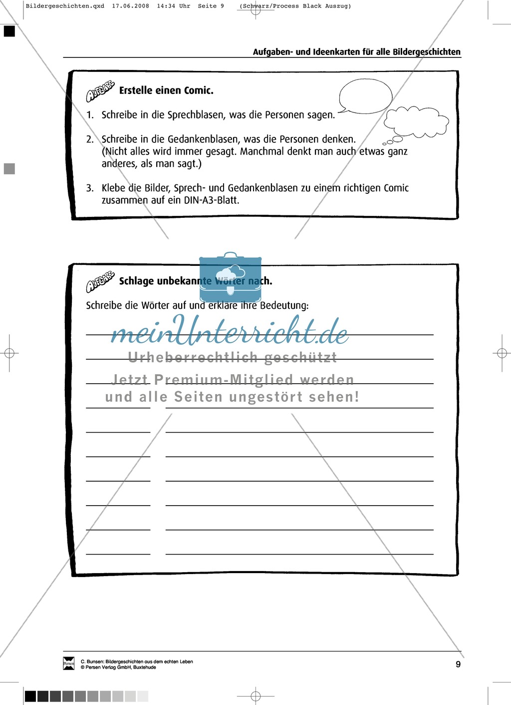 Materialsammlung für Bildergeschichten: Ideenkarten und Schmuckblatt Preview 3