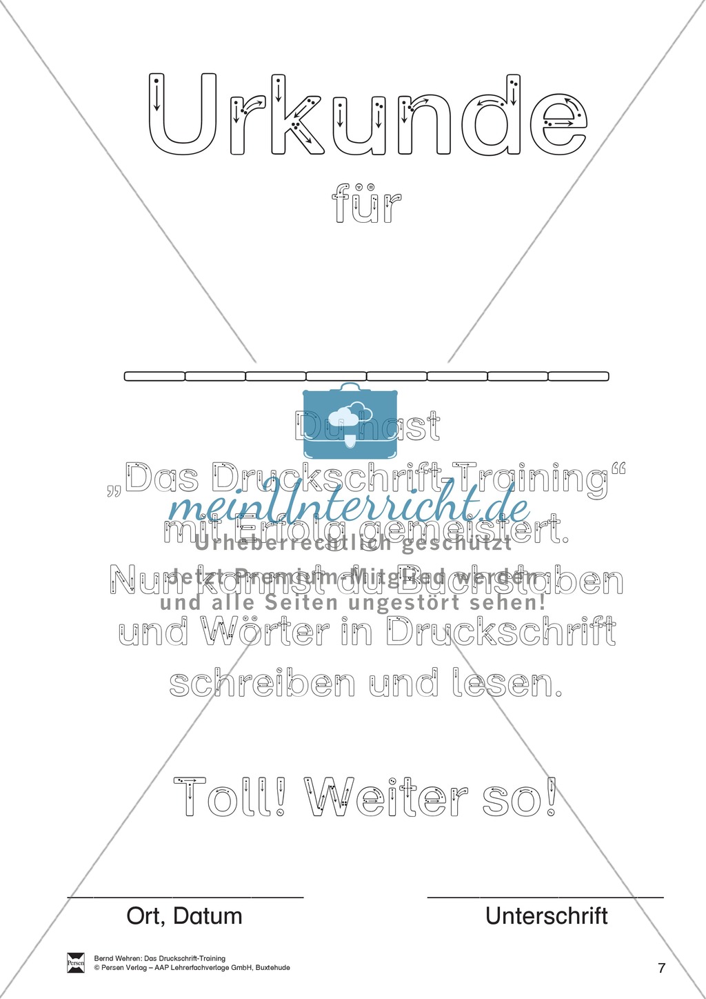 Schöner schreiben: "Druckschrift Training" Einführung + Schreib-Pass + Buchstaben + Urkunde Preview 4
