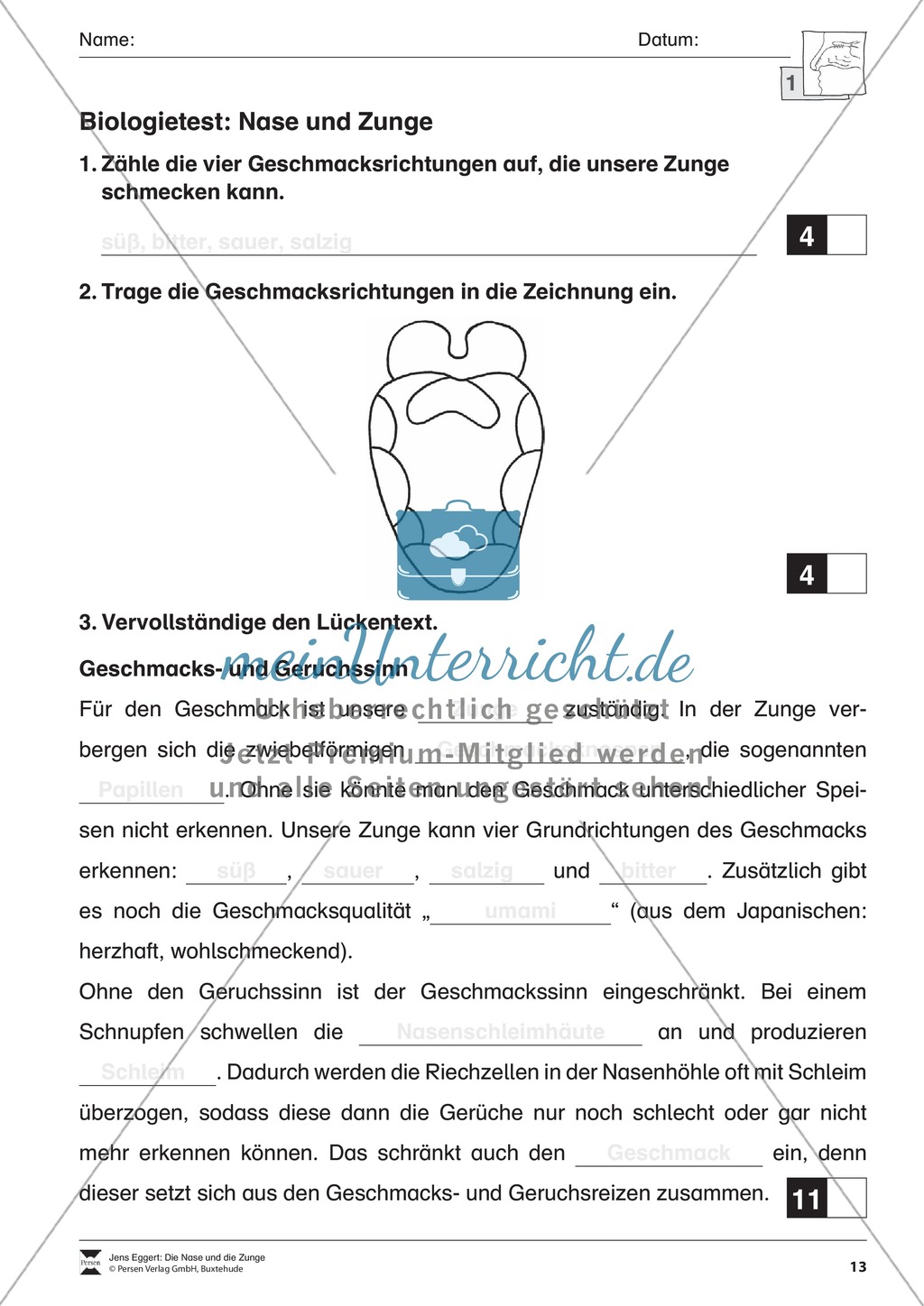 Nase und Zunge: Test Preview 1