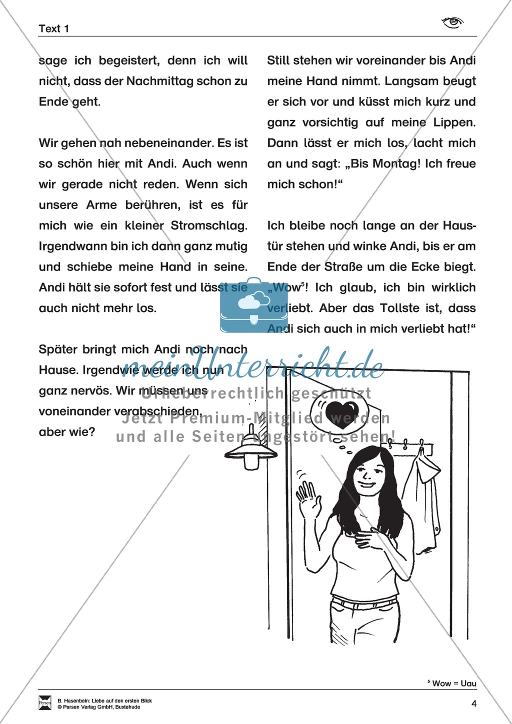 Leseförderung: Liebe auf den ersten Blick: Lesetext 1 mit Aufgaben Preview 4
