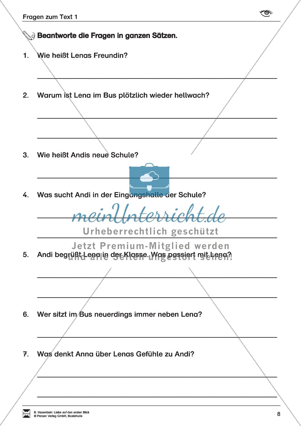 Leseförderung: Liebe auf den ersten Blick: Lesetext 1 mit Aufgaben Preview 5