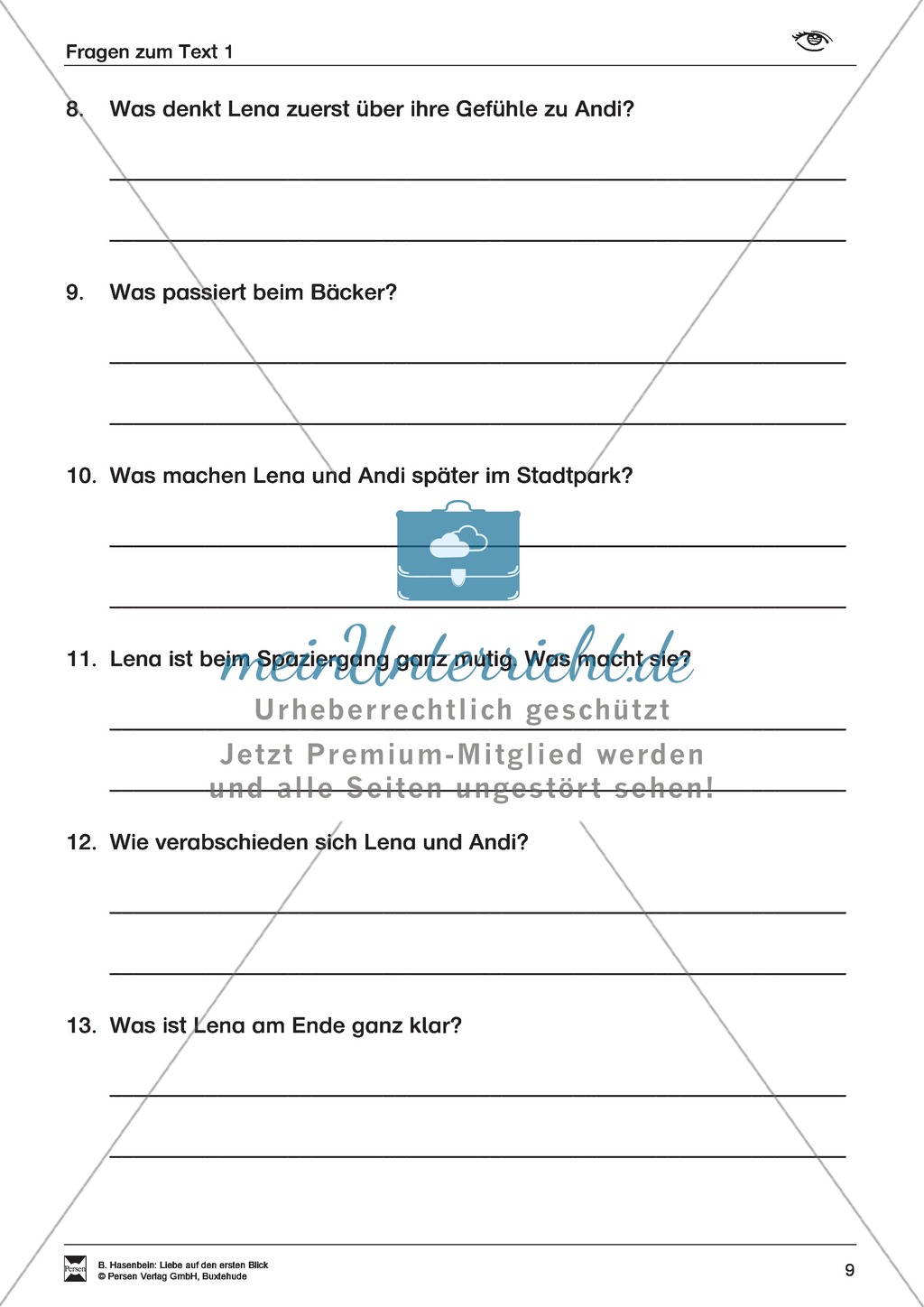 Leseförderung: Liebe auf den ersten Blick: Lesetext 1 mit Aufgaben Preview 6