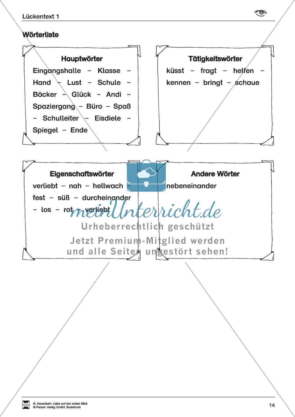 Leseförderung: Liebe auf den ersten Blick: Lesetext 1 mit Aufgaben Preview 9