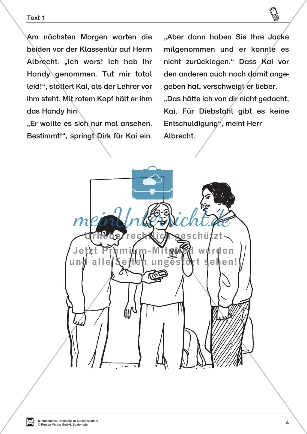 Lesetexte Lesegeschichten: "Diebstahl im Klassenzimmer" Binnendifferenzierung Stufe 2 - Text + Aufgaben + Lückentext Preview 4