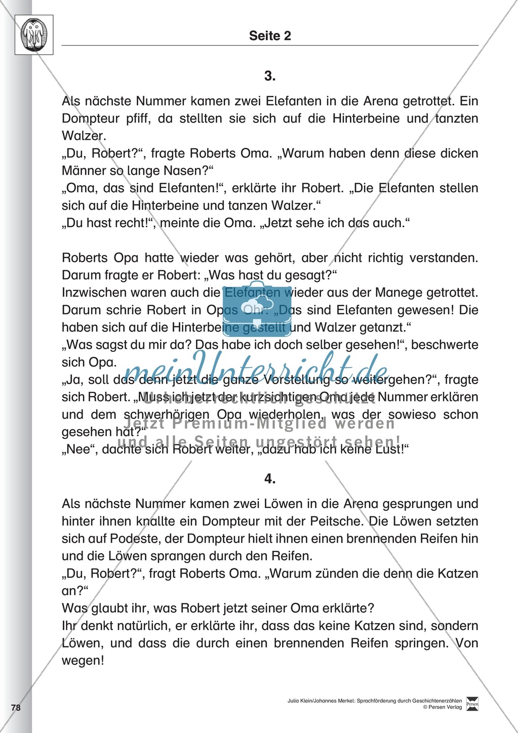 Sprachförderung: Der Zirkusbesuch: Lesetext, Hinweise zum Erzählen und Schreiben und Arbeitsblätter Preview 2
