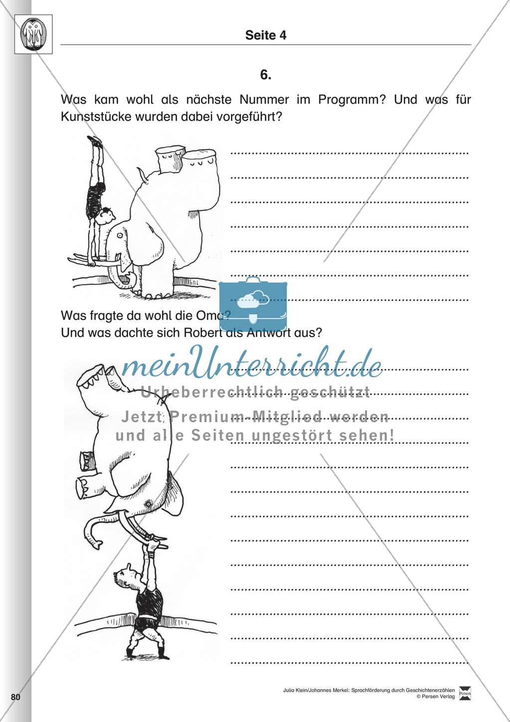 Sprachförderung: Der Zirkusbesuch: Lesetext, Hinweise zum Erzählen und Schreiben und Arbeitsblätter Preview 4