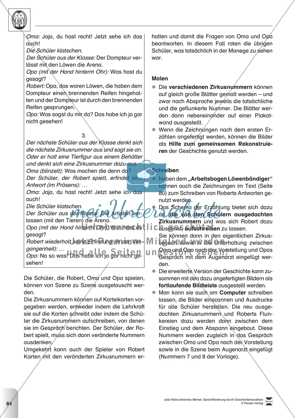 Sprachförderung: Der Zirkusbesuch: Lesetext, Hinweise zum Erzählen und Schreiben und Arbeitsblätter Preview 8