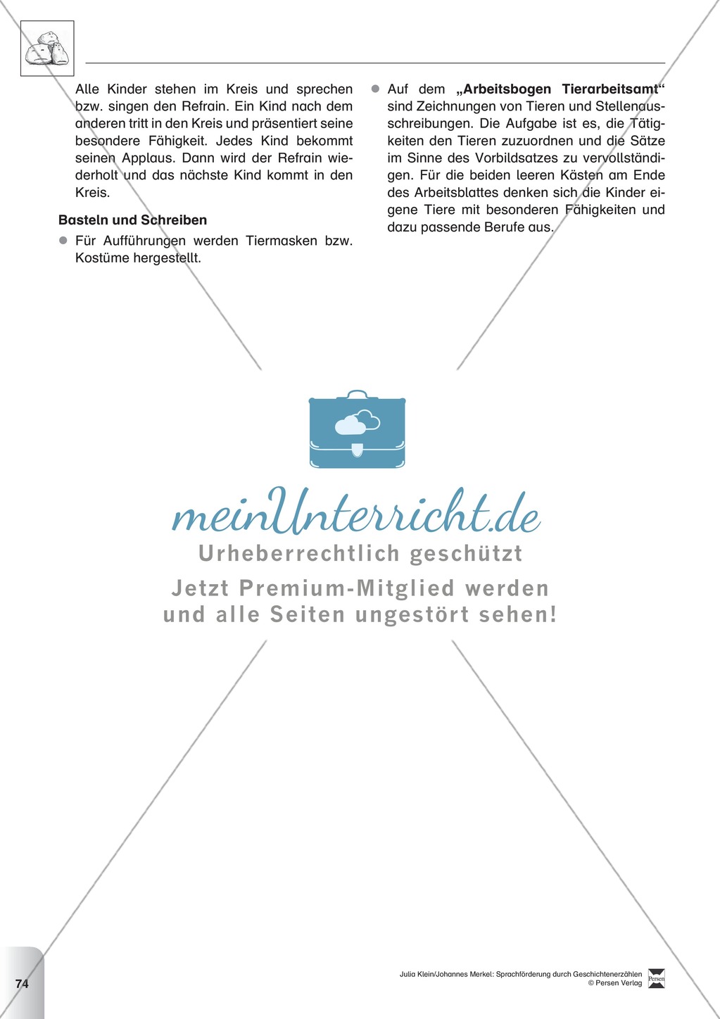 Sprachförderung: Die Stunde der Angeberei: Lesetext, Hinweise zum Erzählen und Schreiben und Arbeitsblätter Preview 5