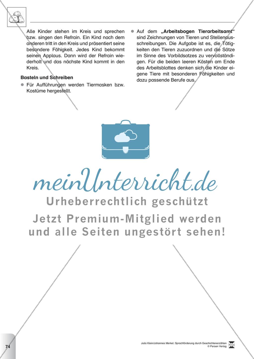 Sprachförderung: Die Stunde der Angeberei: Lesetext, Hinweise zum Erzählen und Schreiben und Arbeitsblätter Preview 5
