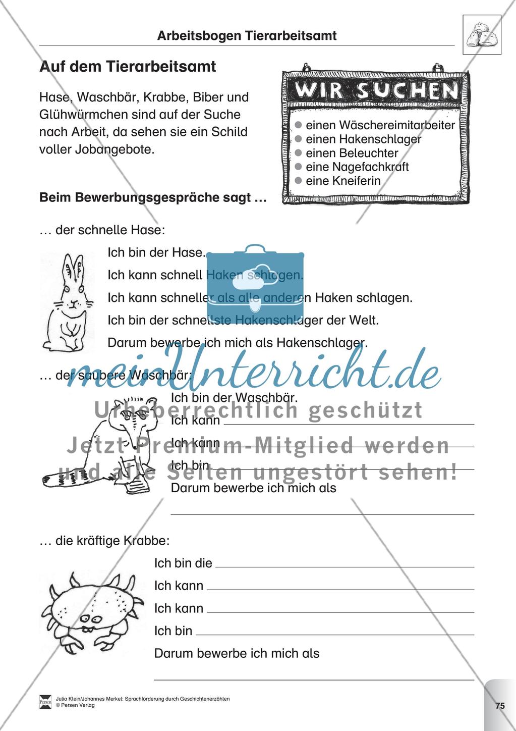 Sprachförderung: Die Stunde der Angeberei: Lesetext, Hinweise zum Erzählen und Schreiben und Arbeitsblätter Preview 6