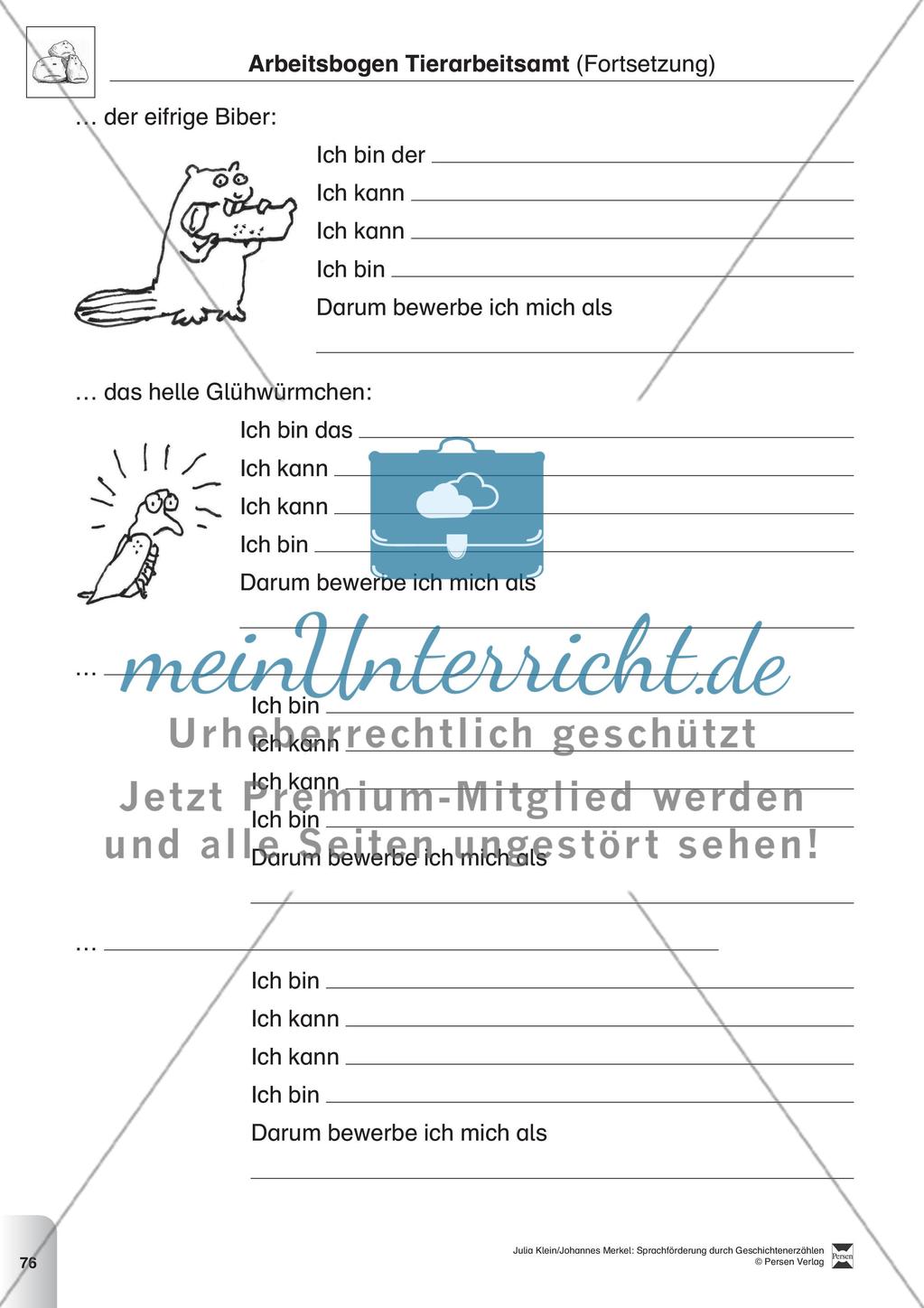 Sprachförderung: Die Stunde der Angeberei: Lesetext, Hinweise zum Erzählen und Schreiben und Arbeitsblätter Preview 7