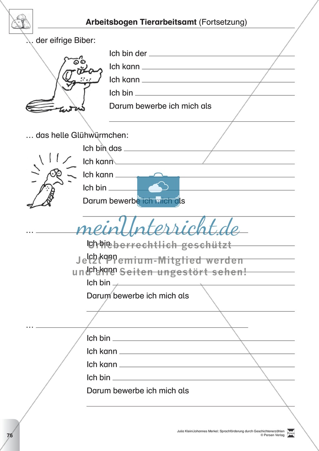 Sprachförderung: Die Stunde der Angeberei: Lesetext, Hinweise zum Erzählen und Schreiben und Arbeitsblätter Preview 7
