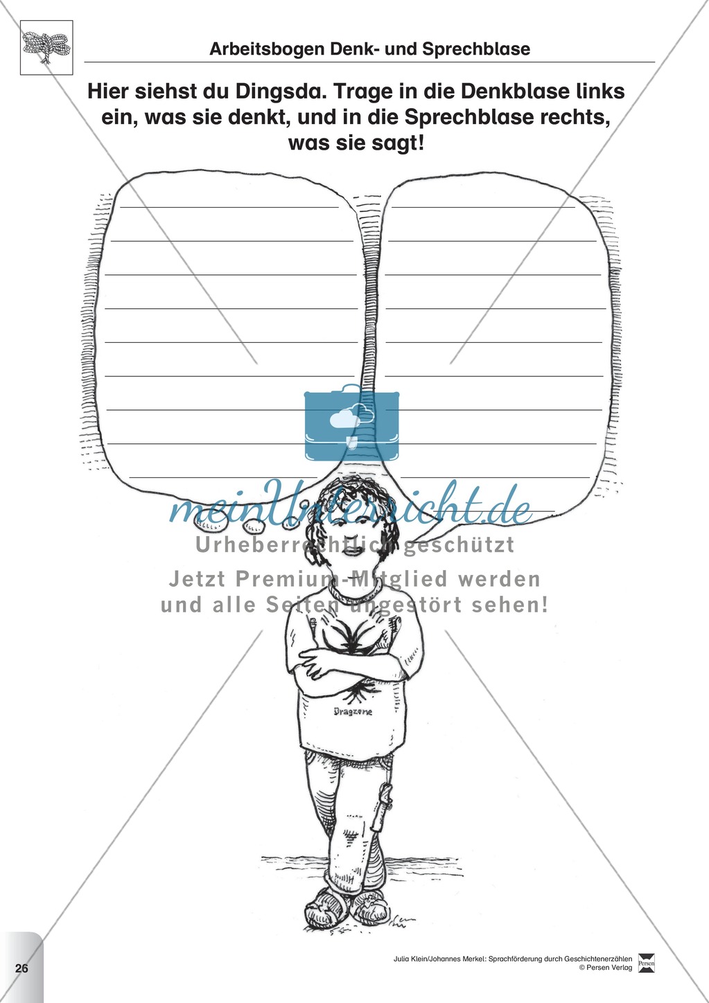 Sprachförderung: Die Dingsda: Lesetext, Hinweise zum Erzählen und Schreiben und Arbeitsblätter Preview 10