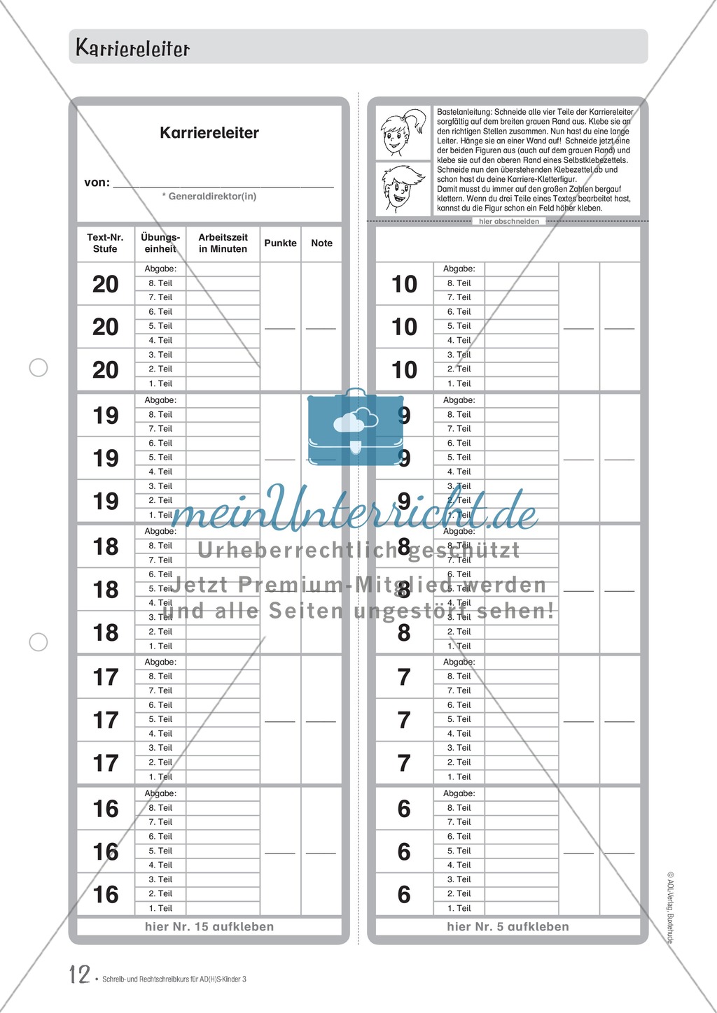 Karriereleiter: Arbeitsblatt Preview 1