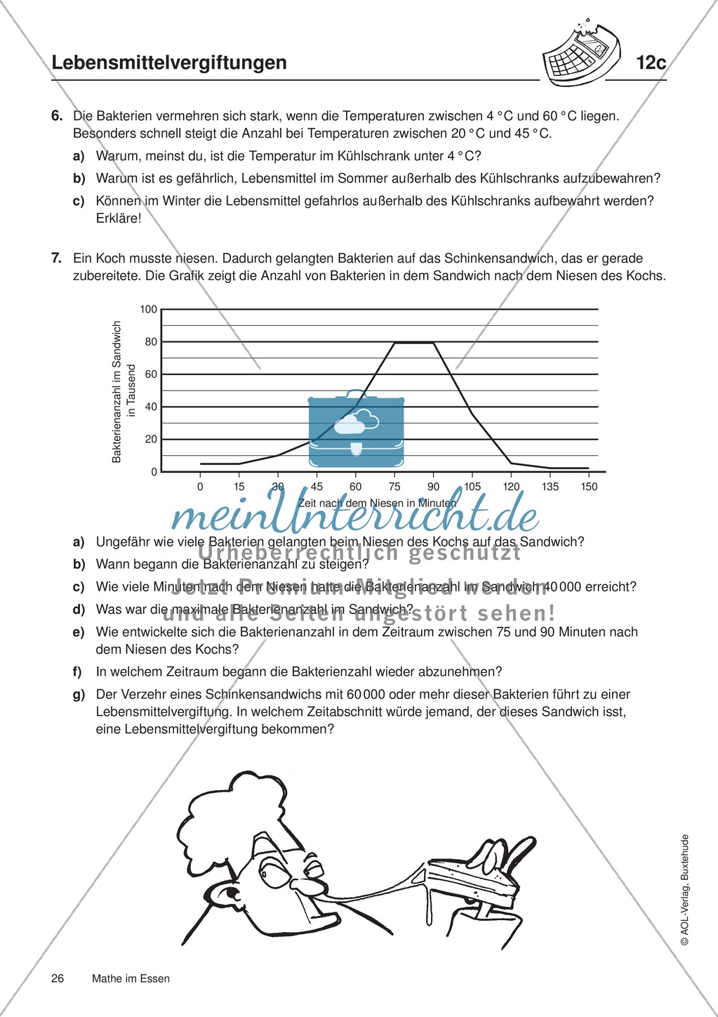 "Lebensmittelvergiftungen" (Tabellen, Grafiken, Statistik): Übungen und Lösungen Preview 3