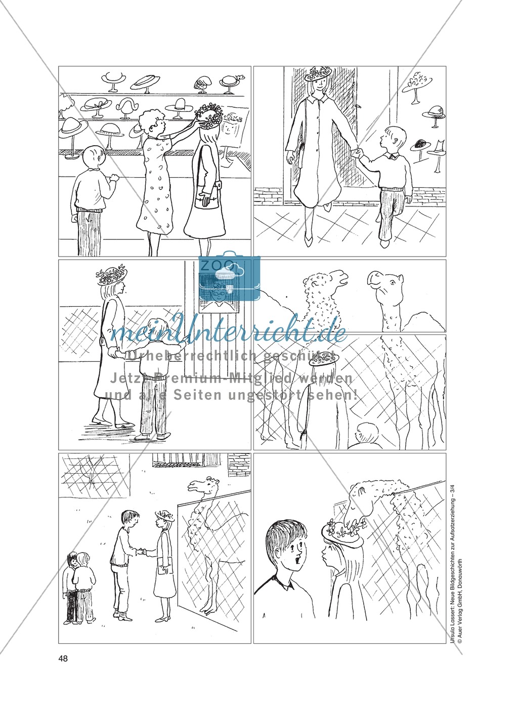 Bildergeschichten im DU - Der neue Hut: Arbeitsblätter Preview 1
