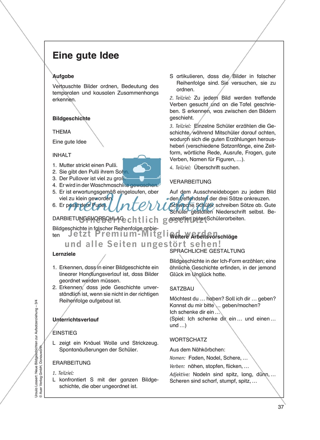 Bildergeschichten im DU - Eine gute Idee: Arbeitsblätter Preview 2