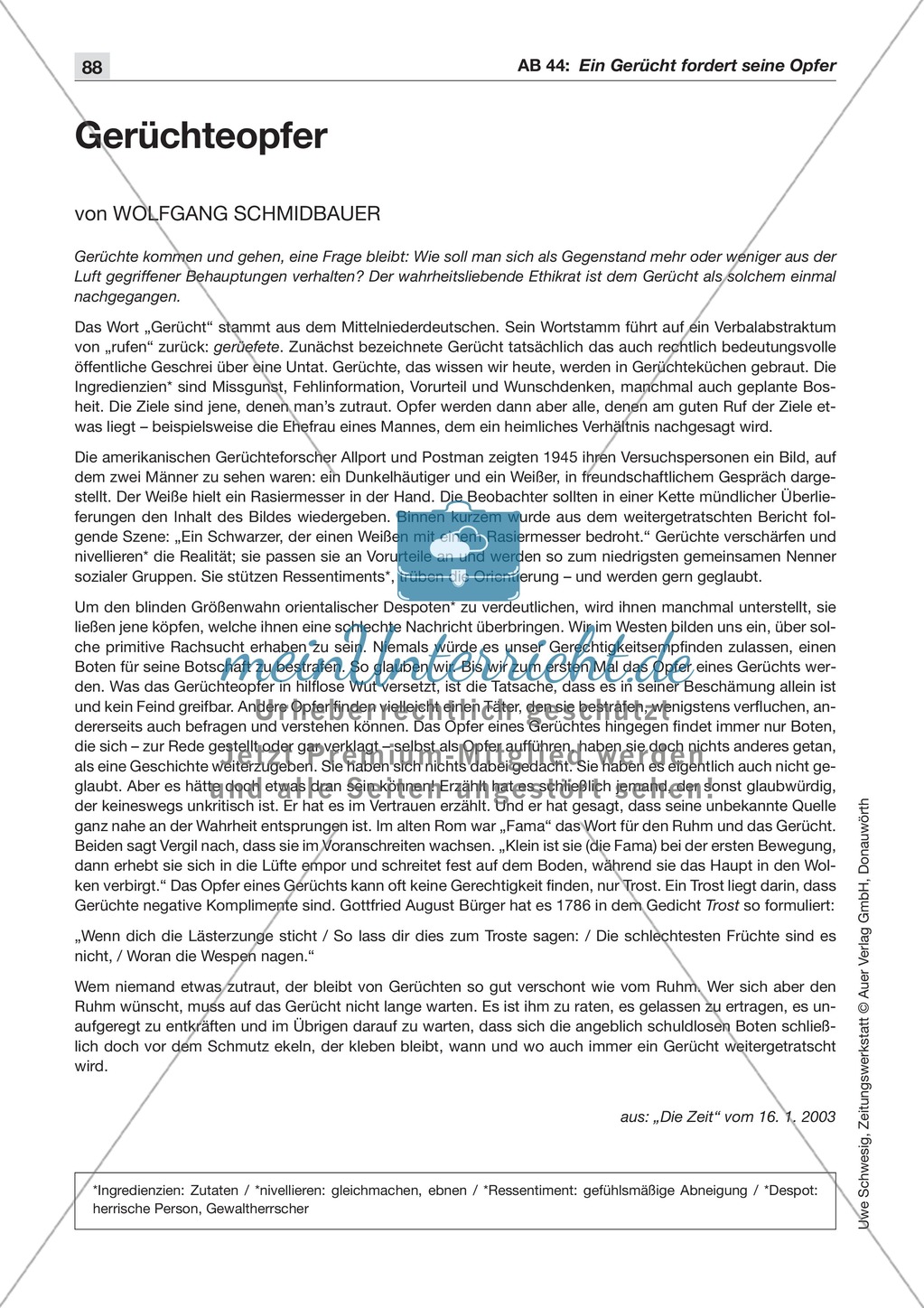 Gerüchte in der Zeitung: Lesetexte mit Aufgaben Preview 4