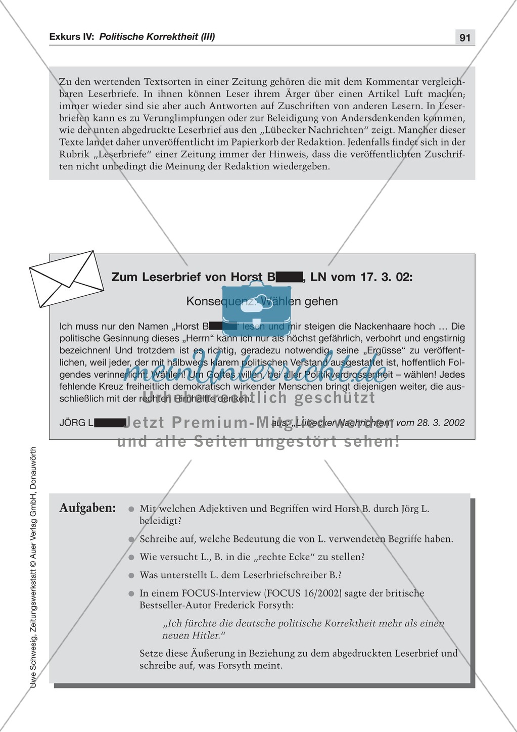 Politische Korrektheit: Lesetexte mit Aufgaben Preview 3