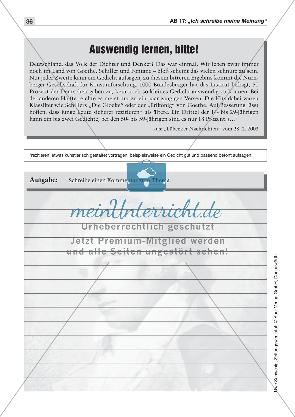 Textsorte 4: Der Kommentar: Lesetexte, Arbeitsblätter und Lösungen Preview 5