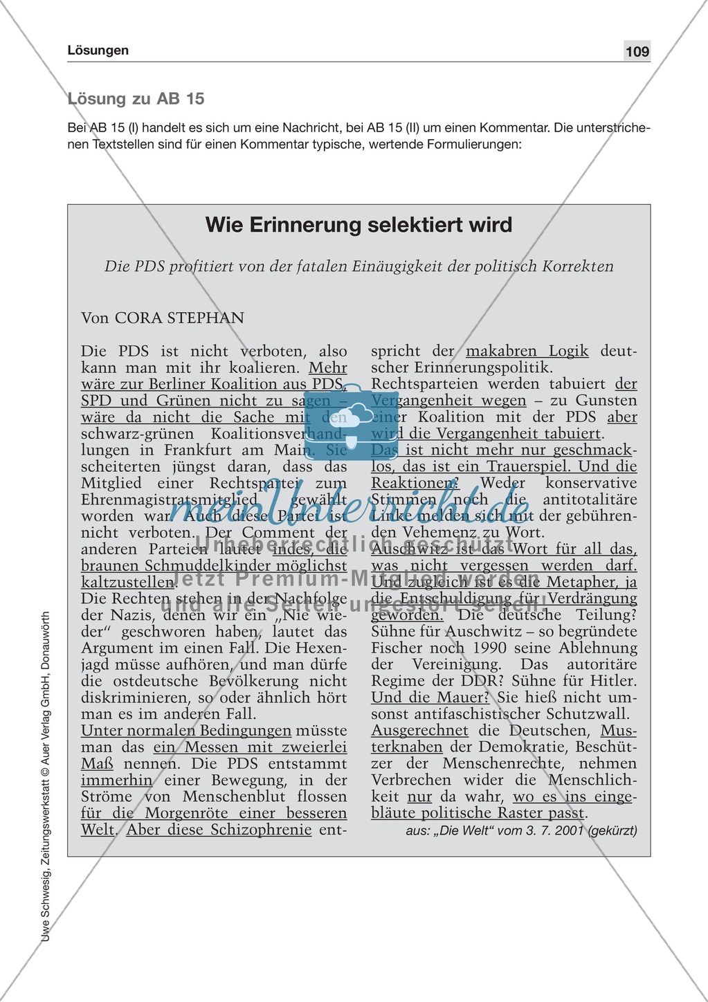 Textsorte 4: Der Kommentar: Lesetexte, Arbeitsblätter und Lösungen Preview 7