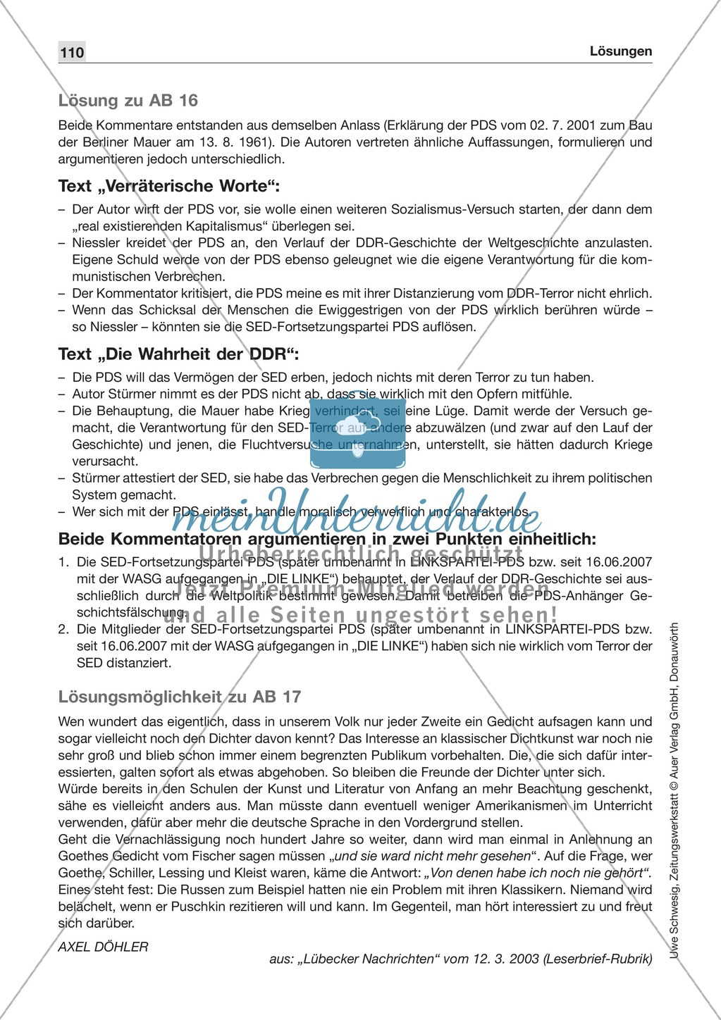 Textsorte 4: Der Kommentar: Lesetexte, Arbeitsblätter und Lösungen Preview 8