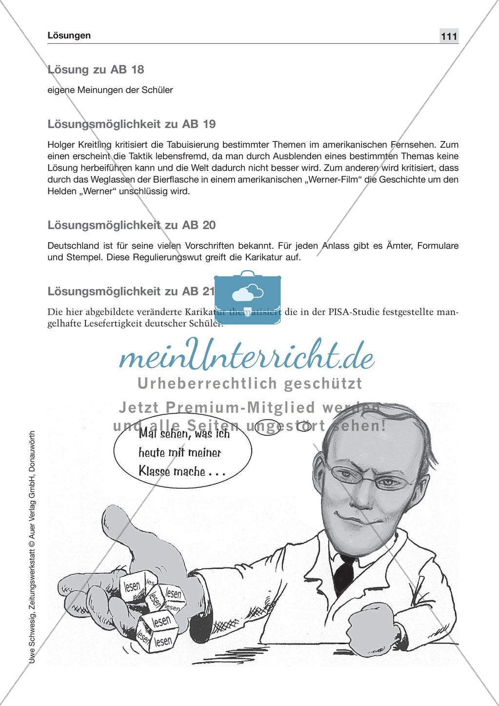 Textsorte 5: Die Glosse: Lesetext mit Aufgaben Preview 3