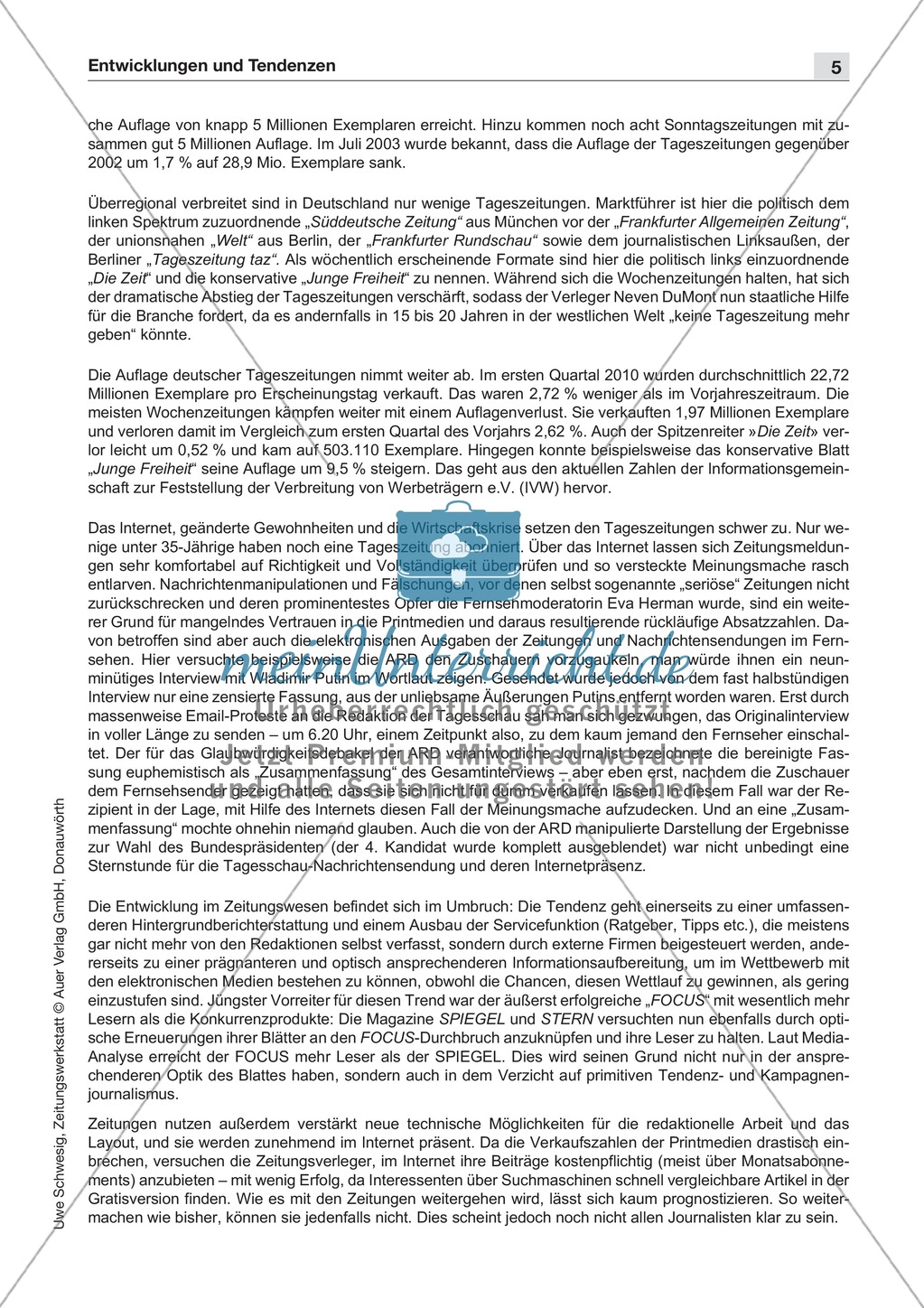 Zeitungswerkstatt: Die Zeitung im Deutschunterricht Preview 2