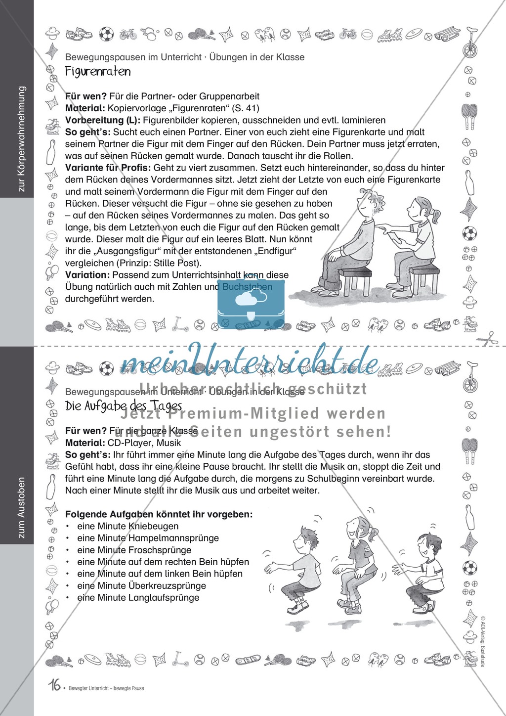 Bewegungspausen im Unterricht: Übungen zur Körperwahrnehmung Preview 5