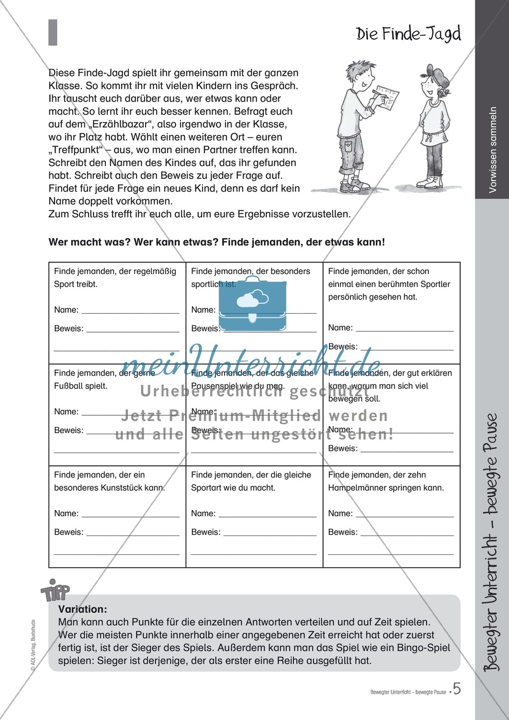 Übungen und Spiele für eine bewegte Grundschule: Material komplett Preview 1