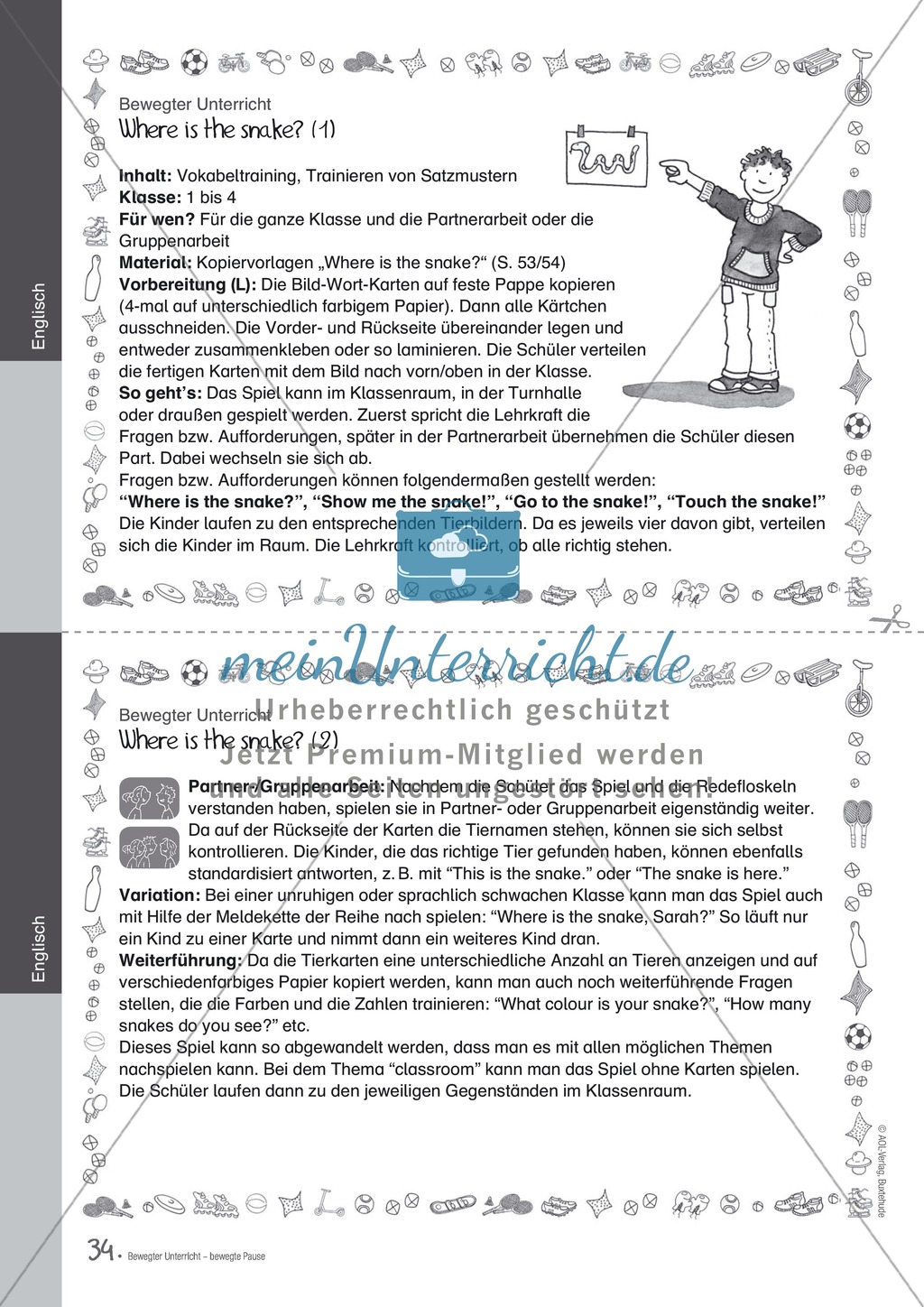 Übungen und Spiele für eine bewegte Grundschule: Material komplett Preview 30