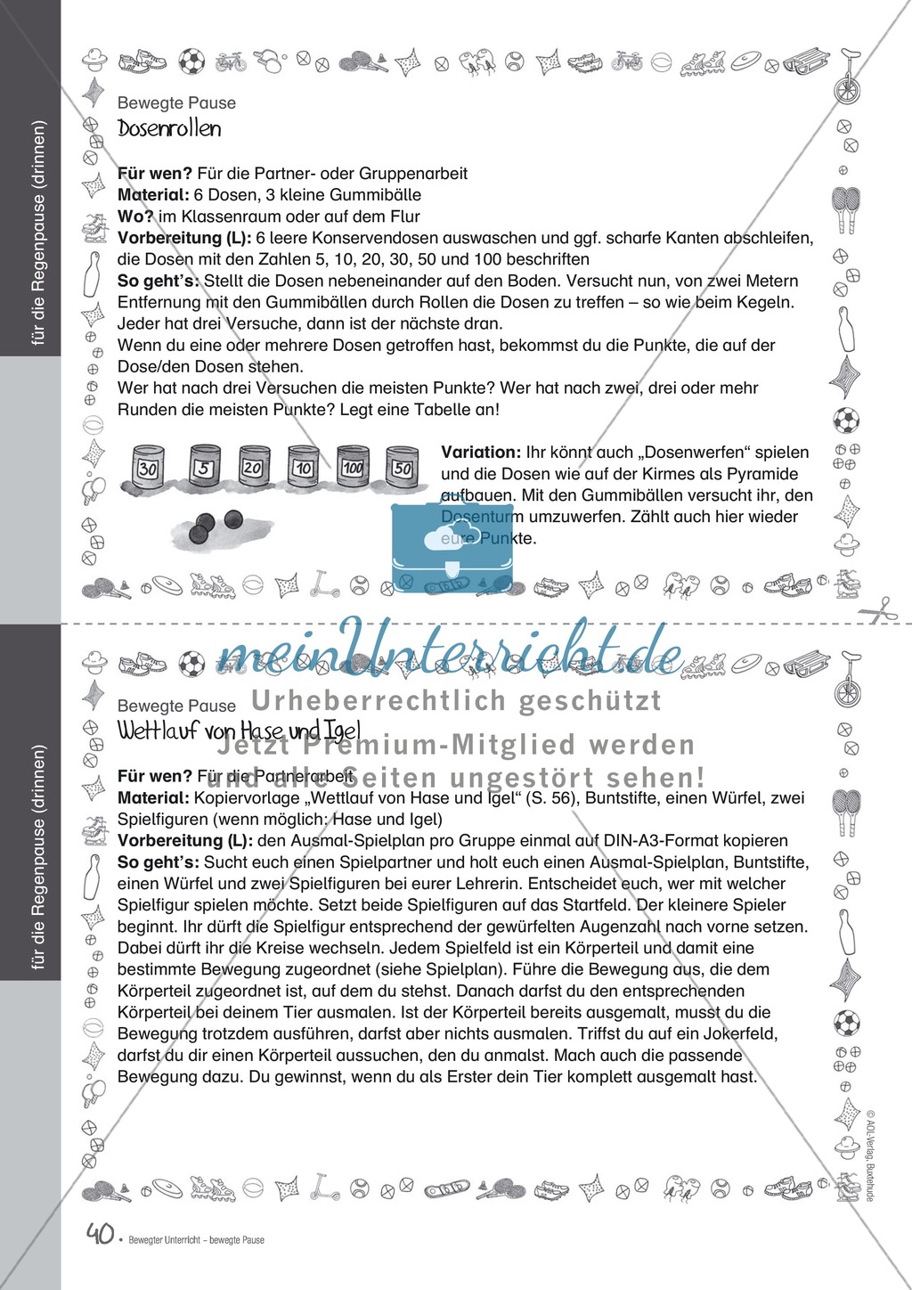Übungen und Spiele für eine bewegte Grundschule: Material komplett Preview 36