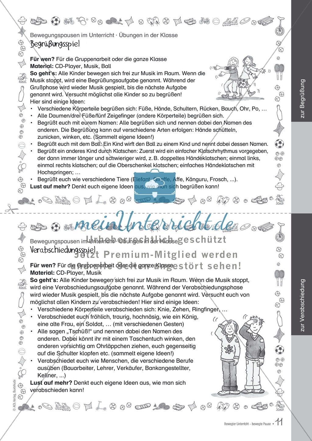 Übungen und Spiele für eine bewegte Grundschule: Material komplett Preview 7