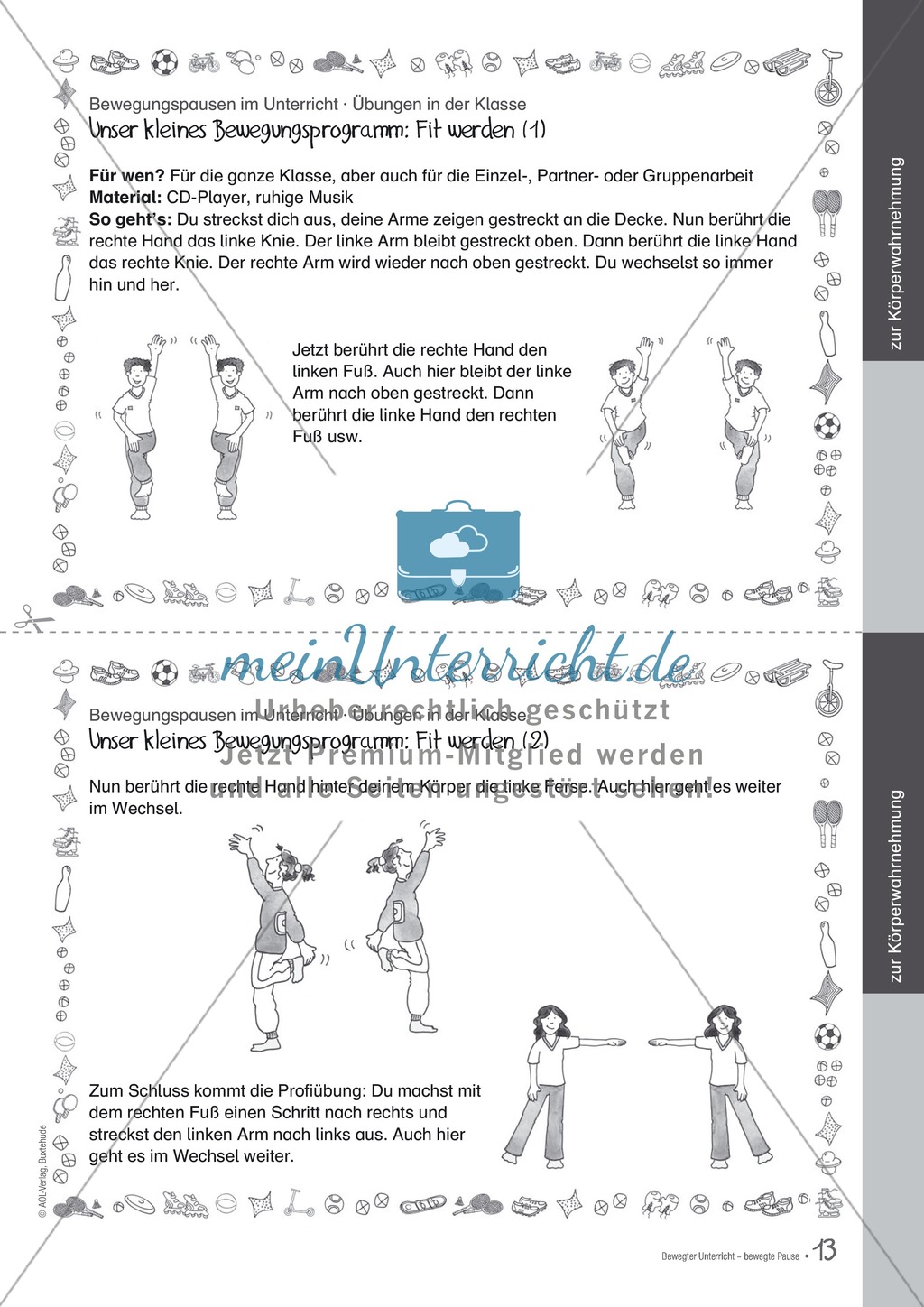 Übungen und Spiele für eine bewegte Grundschule: Material komplett Preview 9