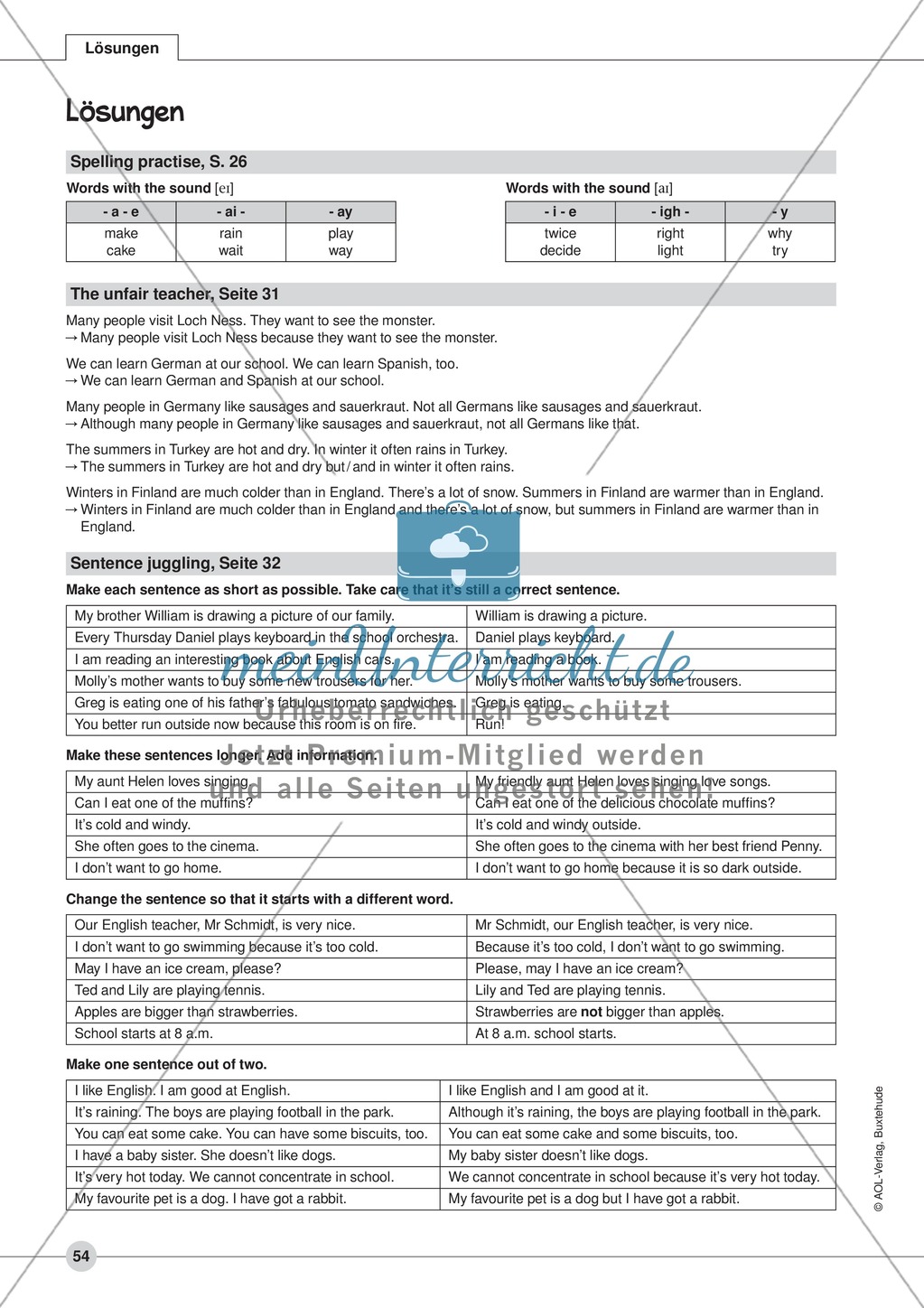 improve your writing skills - building sentences: Arbeitsblätter und L?sungen Preview 7