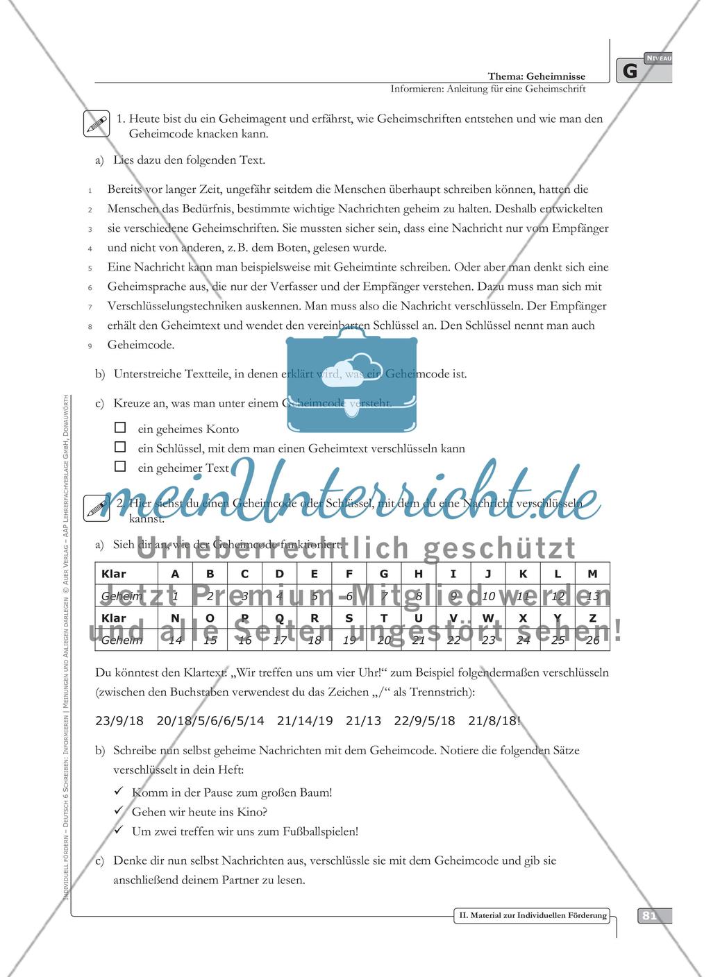 Sprachförderung: Anleitung für eine Geheimschrift: grundlegendes Niveau: Hinweise zum Ablauf, Arbeitsblätter Preview 4