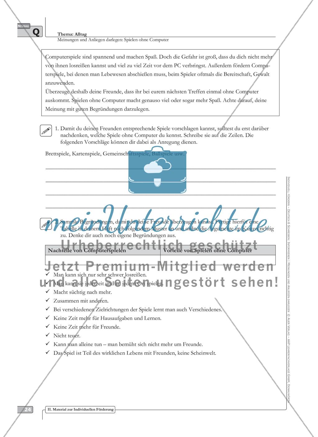 Sprachförderung: Spielen ohne Computer: qualifizierendes Niveau: Hinweise zum Ablauf, Arbeitsblätter Preview 2