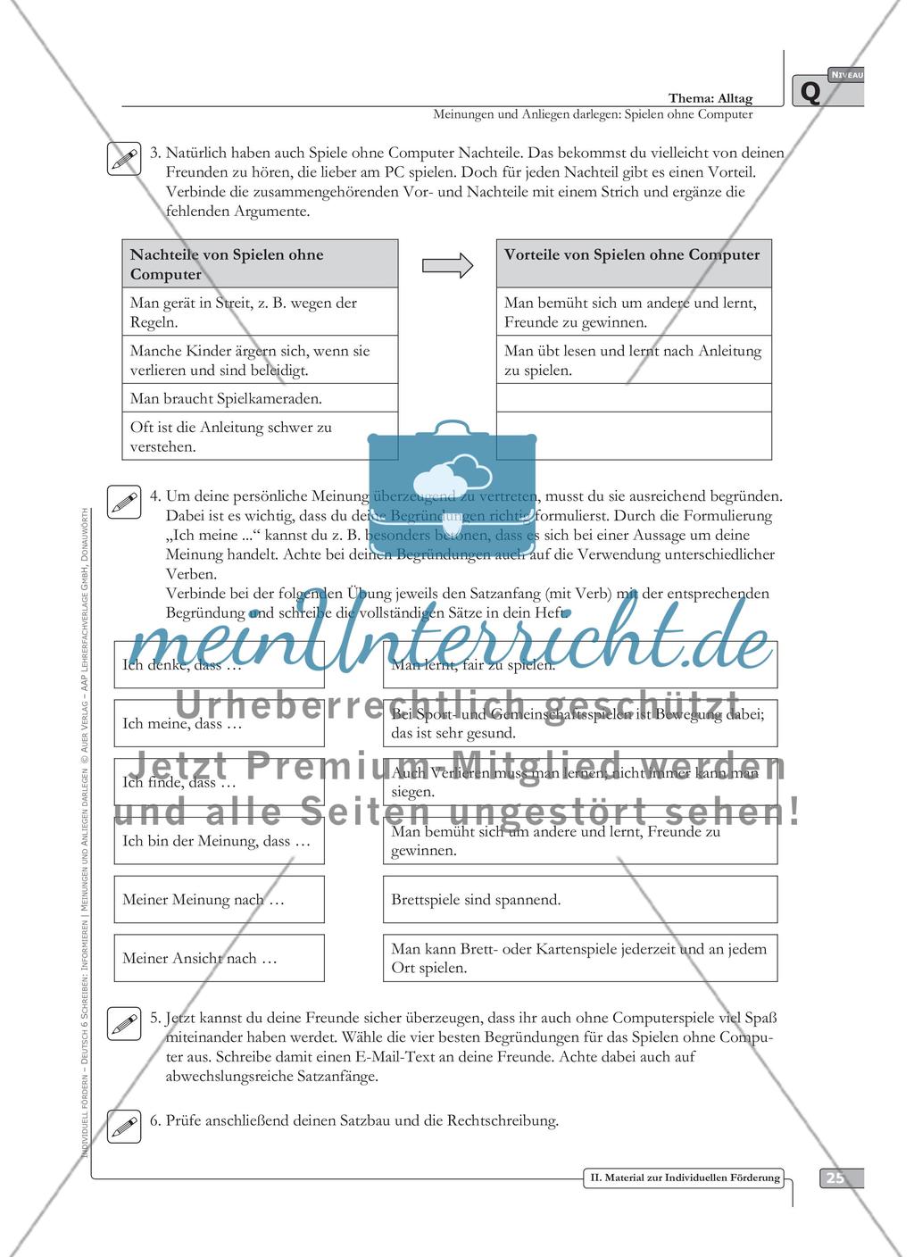 Sprachförderung: Spielen ohne Computer: qualifizierendes Niveau: Hinweise zum Ablauf, Arbeitsblätter Preview 3
