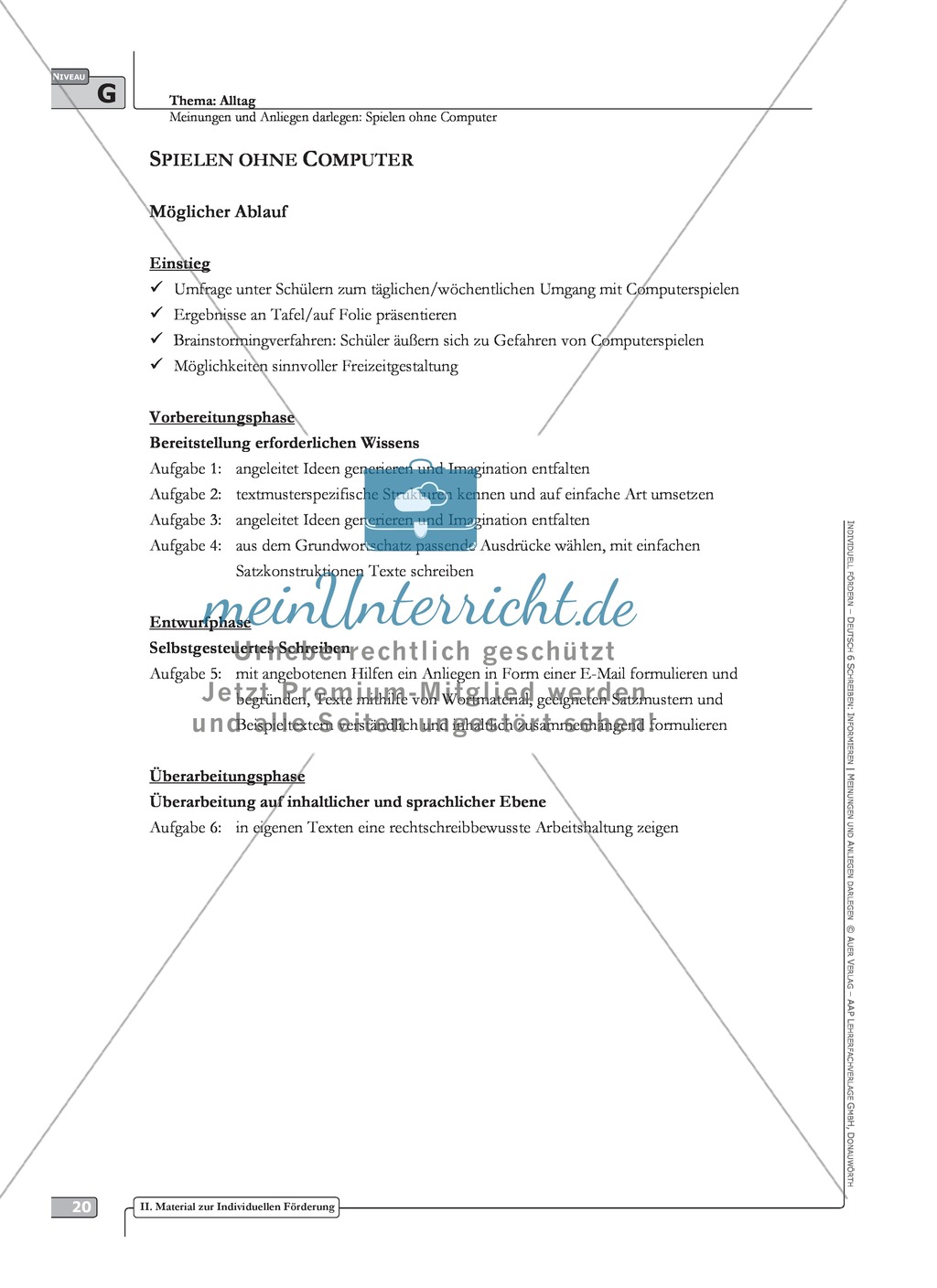 Sprachförderung: Spielen ohne Computer: grundlegendes Niveau: Hinweise zum Ablauf, Arbeitsblätter Preview 1